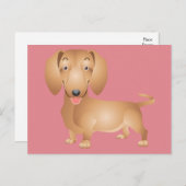 Dachshund Puppy Dog Blank Roze Briefkaart (Voorkant / Achterkant)