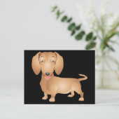 Dachshund Puppy Dog Blank zwart Briefkaart (Staand voorkant)