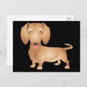 Dachshund Puppy Dog Blank zwart Briefkaart (Voorkant / Achterkant)