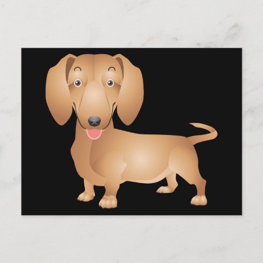 Dachshund Puppy Dog Blank zwart Briefkaart (Voorkant)