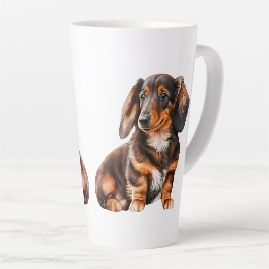 Dachshund Puppy Dog Doxy Weiner Dog Puppy Latte Mok (Rechterhoek)