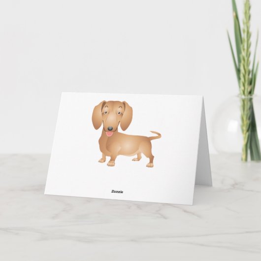 Dachshund Puppy  Dog Happy Birthday Blue Card Kaart (Achterkant)