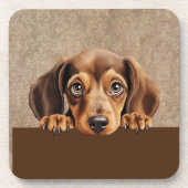 Dachshund Puppy Dog Pet Bier Onderzetter (Voorkant)