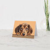 Dachshund Puppy Dog Pet Notecard of bedankpas Notitiekaartje (Voorkant)