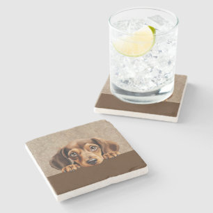 Dachshund Puppy Dog Pet Stenen Onderzetter