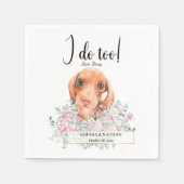 Dachshund Puppy Dog Wedding Cocktail Napkins Servet (Voorkant)