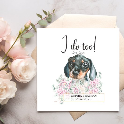 Dachshund Puppy Dog Wedding Cocktail Napkins Servet