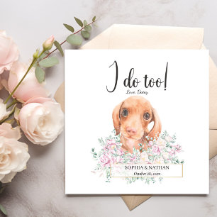 Dachshund Puppy Dog Wedding Cocktail Napkins Servet