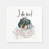 Dachshund Puppy Dog Wedding Cocktail Napkins Servet (Voorkant)