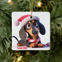 Dachshund Puppy Gepersonaliseerde Keramische Boom 