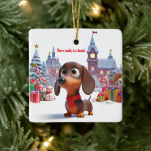 Dachshund Puppy Gepersonaliseerde Keramische Boom  Keramisch Ornament