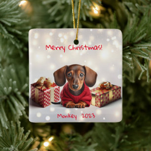 Dachshund Puppy Gepersonaliseerde Tree Ornament