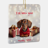 Dachshund Puppy Gepersonaliseerde Tree Ornament (Rechts)