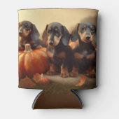 Dachshund Puppy Herfst Delight Pompoen Blikjeskoeler (Voorkant)