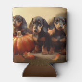 Dachshund Puppy Herfst Delight Pompoen Blikjeskoeler (Achterkant)