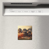 Dachshund Puppy Herfst Delight Pompoen Magneet (Insitu (Vaatwasser))