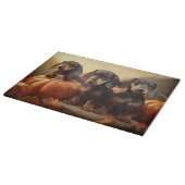 Dachshund Puppy Herfst Delight Pompoen Snijplank (Hoek)