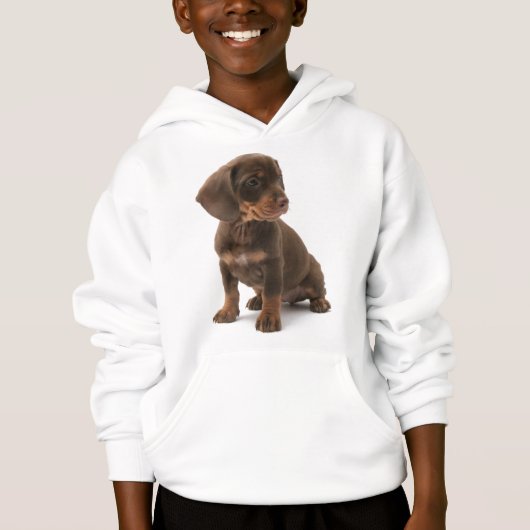 Dachshund Puppy Hooded Sweatshirt (Voorkant)