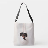 Dachshund Puppy in Hammock Cute Schattige Dog Crossbody Tas (Achterkant)