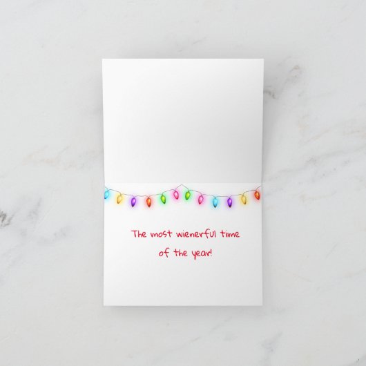 Dachshund Puppy Kerst Wenskaart Kaart (Binnen)