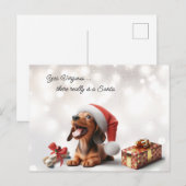 Dachshund Puppy Kerstmis Verrassing Briefkaart (Voorkant / Achterkant)
