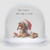 Dachshund Puppy Kerstmis Verrassing Sneeuwbol (Voorkant)