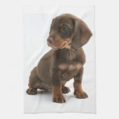 Dachshund Puppy Kitchen Towel Theedoek (Verticaal)