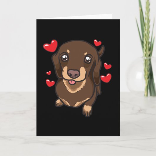 Dachshund Puppy met hart Kaart (Voorkant)