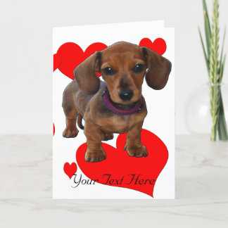 DACHSHUND Puppy met hart Kaart