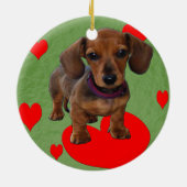 DACHSHUND Puppy met hart Keramisch Ornament (Achterkant)