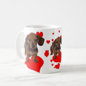 DACHSHUND Puppy met hart Koffiemok (Voorkant links)