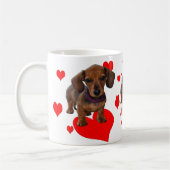 DACHSHUND Puppy met hart Koffiemok (Links)