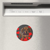 DACHSHUND Puppy met hart Magneet (Insitu (Vaatwasser))