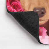 Dachshund Puppy Omringd door Rozen Muismat (Hoek)