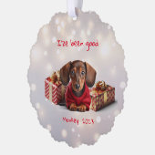Dachshund Puppy Ornament Kaart (Links)