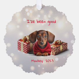Dachshund Puppy Ornament Kaart