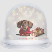 Dachshund Puppy Personalized Snow Globe Sneeuwbol (Voorkant)