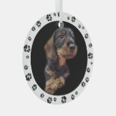 Dachshund Puppy Photo Paw Prins Glas Ornament (Voorkant Rechts)