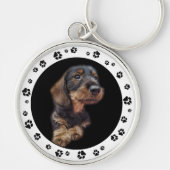 Dachshund Puppy Photo Sleutelhanger (Voorkant)
