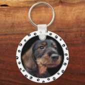 Dachshund Puppy Photo Sleutelhanger (Voorkant)