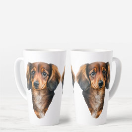 Dachshund Puppy Portrait Doxie Dog Latte Mok
