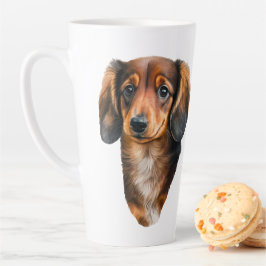 Dachshund Puppy Portrait Doxie Dog Latte Mok