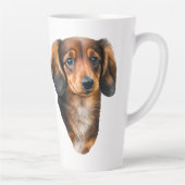 Dachshund Puppy Portrait Doxie Dog Latte Mok (Rechts)