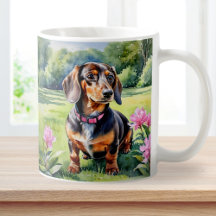 Dachshund Puppy Sausage Dog Schattig Doxie Waterve