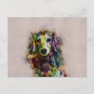 Dachshund Puppy Sketch Paint Briefkaart