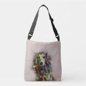 Dachshund Puppy Sketch Paint Crossbody Tas (Voorkant)