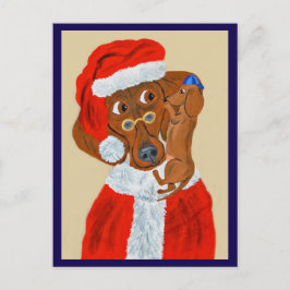 Dachshund Puppy vertelt Sinterklaas zijn kerstwens Briefkaart