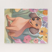 Dachshund Puppy | Watercolor Dog Pet Legpuzzel (Horizontaal)
