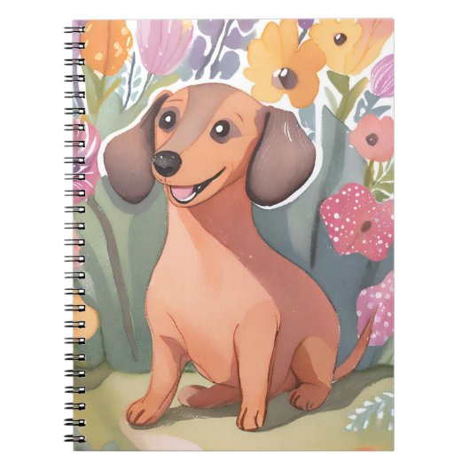 Dachshund Puppy | Watercolor Dog Pet Notitieboek (Voorkant)