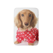 Dachshund Puppy Wearing Valentijns outfit Badmat (Voorkant Verticaal)